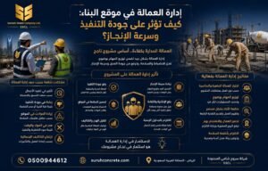إدارة العمالة في موقع البناء وتأثيرها على جودة التنفيذ