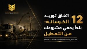 اتفاق توريد الخرسانة الجاهزة قبل الصب في مشروع بالرياض
