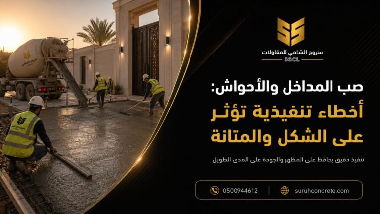 صب المداخل والأحواش بالخرسانة الجاهزة في الرياض