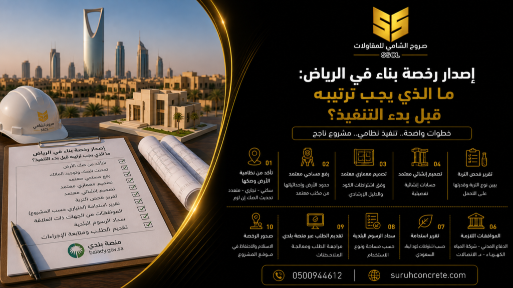 مخططات هندسية وتجهيزات إصدار رخصة بناء في الرياض