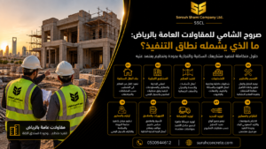 موقع بناء في الرياض يوضح أعمال المقاولات العامة التي تنفذها صروح الشامي
